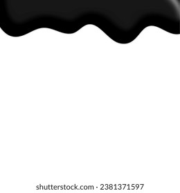 Black Corner Background. Realistic Black Melting Corner. Business Corner Background Design Element. Vector Illustration