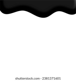 Black Corner Background. Realistic Black Melting Corner. Business Corner Background Design Element. Vector Illustration