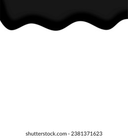 Black Corner Background. Realistic Black Melting Corner. Business Corner Background Design Element. Vector Illustration