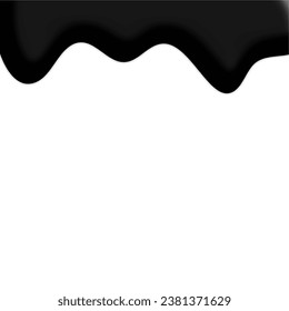 Black Corner Background. Realistic Black Melting Corner. Business Corner Background Design Element. Vector Illustration