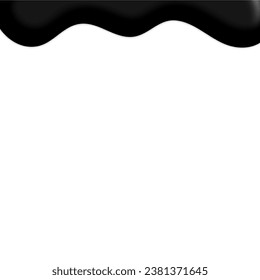 Black Corner Background. Realistic Black Melting Corner. Business Corner Background Design Element. Vector Illustration