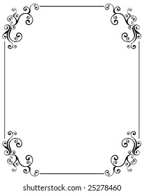 Exquisite Corner Frame Attractive Decorating Black Stock Vector ...