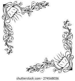 Black corner ornaments on a white background