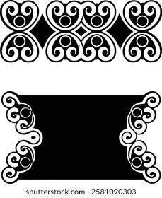 Black Corner Pattern silhouette Vector 