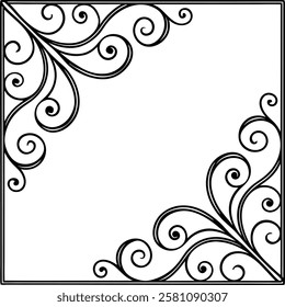 Black Corner Pattern Vector with Cultural and Artistic Flair Celtic Knots style