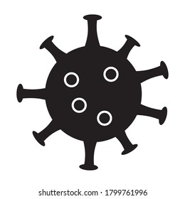 Black corona virus symbol against white background