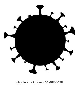 Black corona virus symbol isolated on white background