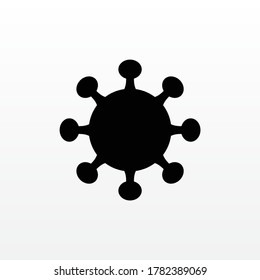 Black Coronavirus COVID-19 cell Simple icon logo illustration