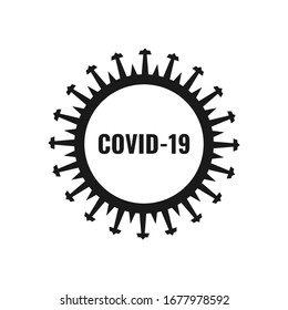 Black Coronavirus Logo Acronym Covid19 Isolated Stock Vector (Royalty