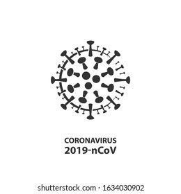 Black Coronavirus molecule icon. Vector flat coronavirus 2019-nCoV symbol for epidemic infection identification.