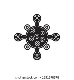 
Black Coronavirus Molecule Icon Vektorillustration Flat Coronavirus 2019ncov
