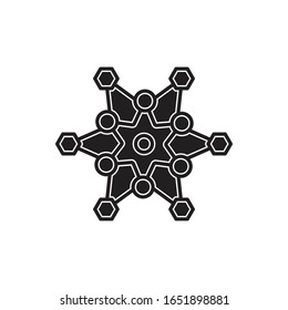 
Black Coronavirus Molecule Icon Vektorillustration Flat Coronavirus 2019ncov