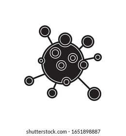 
Coronavirus negro Icono molécula vector Coronavirus plano 2019ncov