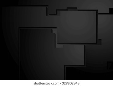 Black corporate geometric background. Vector design