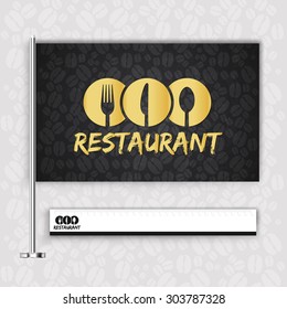 black Corporate identity flag rule Menu Restaurant Background coffee beans