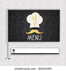 black Corporate identity flag rule Menu Restaurant Background coffee beans