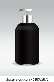 Black cosmetic bottle container