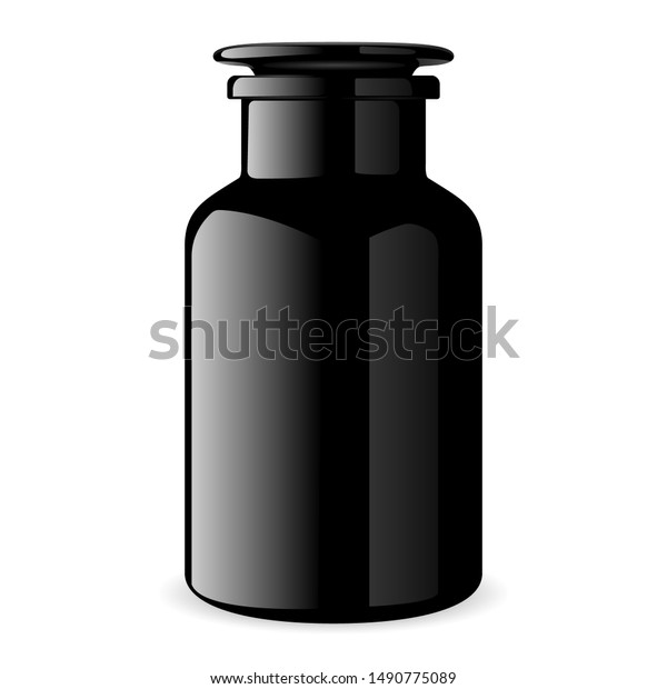 Download Black Cosmetic Bottle Glossy Glass Bath Stock Vector Royalty Free 1490775089