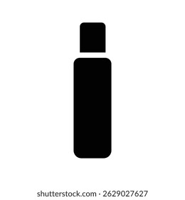 Black cosmetic bottle silhouette vector. Skincare bottle silhouettes. Ideal for beauty, skincare, and product packaging design projects.