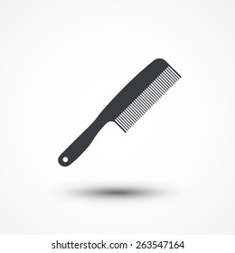 Black cosmetic comb icon.