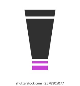 Black Cosmetic Cream Tube with Purple Stripes Icon