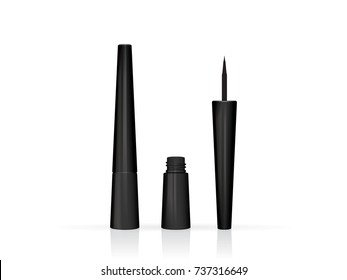 black cosmetic eyeliner is easy to change colors vector mock up template