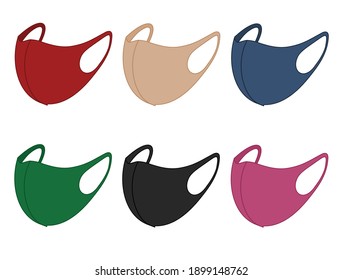 Black cotton mask isolated on a white background. For safer communication with people during the corona virus pandemic