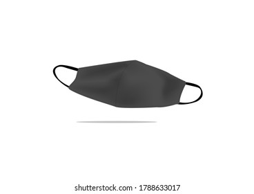 black cotton mask vectors for filter dust and antivirus, Covid-19 isolated on white background ep02