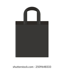 Black Cotton Tote Eco bag Mockup on White Background. Vector