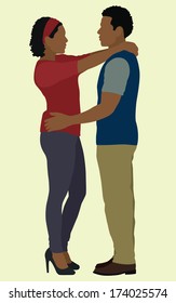 Black Couple Holding Each Other