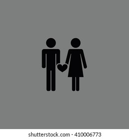 Black couple icon vector illustration. Gray background