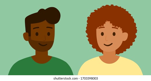 Black Couple Smiling Vector Illustration Stock Vector (Royalty Free ...