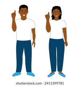 Una pareja negra con fondo blanco