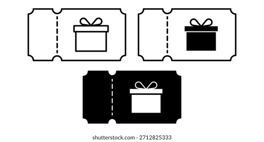 Paquete de icono de boletos de Cupón negro perfecto para ofertas, descuentos, promociones, eventos de compras y diseños de marketing minorista.