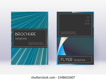 Black cover design template set. Red abstract lines on white blue background. Amusing cover design. Emotional catalog, poster, book template etc.