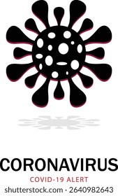 Black Covid Alert. Black Corona Alert. Modern coronavirus COVID-19 alert design in bold red style. Suitable for health campaigns, pandemic alerts, virus awareness graphics, and medical presentations.