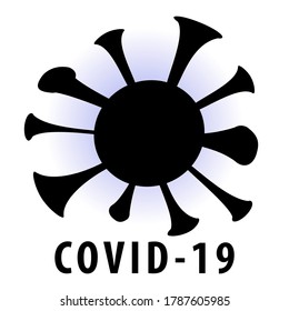 Black COVID-19 virus vector icon, design element template. Digitally created sign of coronavirus to add to online store, website, digital content, banner, poster, presentation, infographics