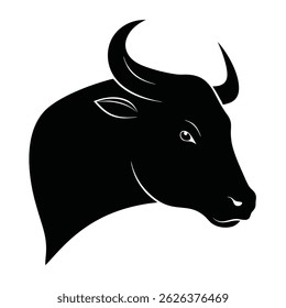 Vector de cara de vaca negra y siluetas