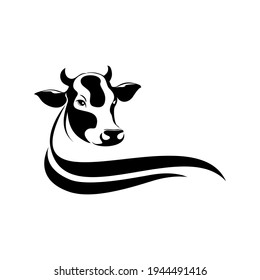 Black cow logo free royalty