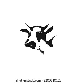 plantilla vectorial de logotipo de vaca negra