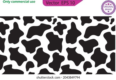 Black  cow pattern, doodle style for wallpaper, pattern fills, web page background, surface textures. Hand drawn animal skin shapes texture. Black spots on transparent background. 