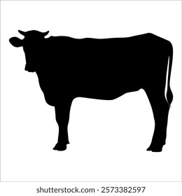 Black Cow Silhouette vector illustration