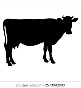 Black Cow Silhouette vector illustration