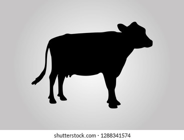 Black Cow Vector