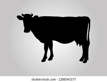 Black Cow Vector