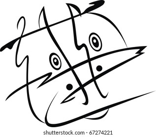 black cow vector