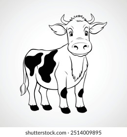 Projeto de ilustração Vetor de Vaca Negra