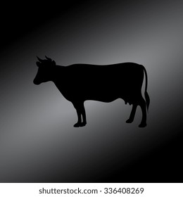 Black Cow - vector silhouette