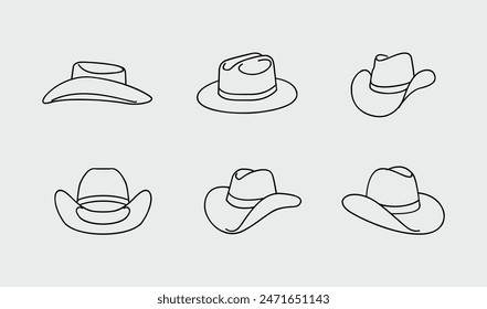 Plantilla de Ilustración vectorial de diseño de logotipo de sombrero de vaquero negro