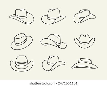 black Cowboy hat logo icon design vector illustration template